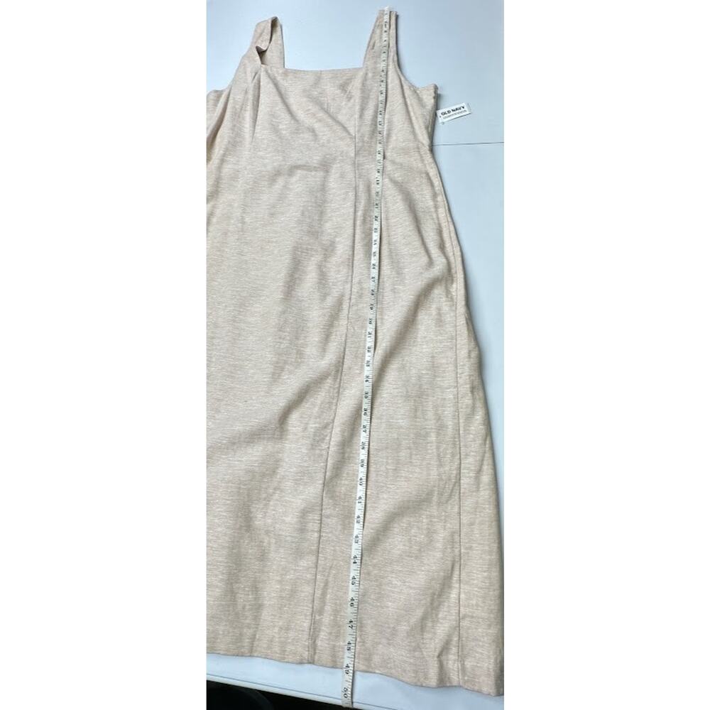 Old Navy Dress Womens Extra Large Tan Linen Sleeveless Minimalist Neutral Resort - Picture 9 of 11